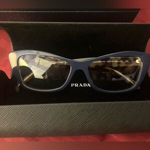 New in box PRADA OPR 15XV blue cat eye eyeglasses sunglasses-DISCONTINUED